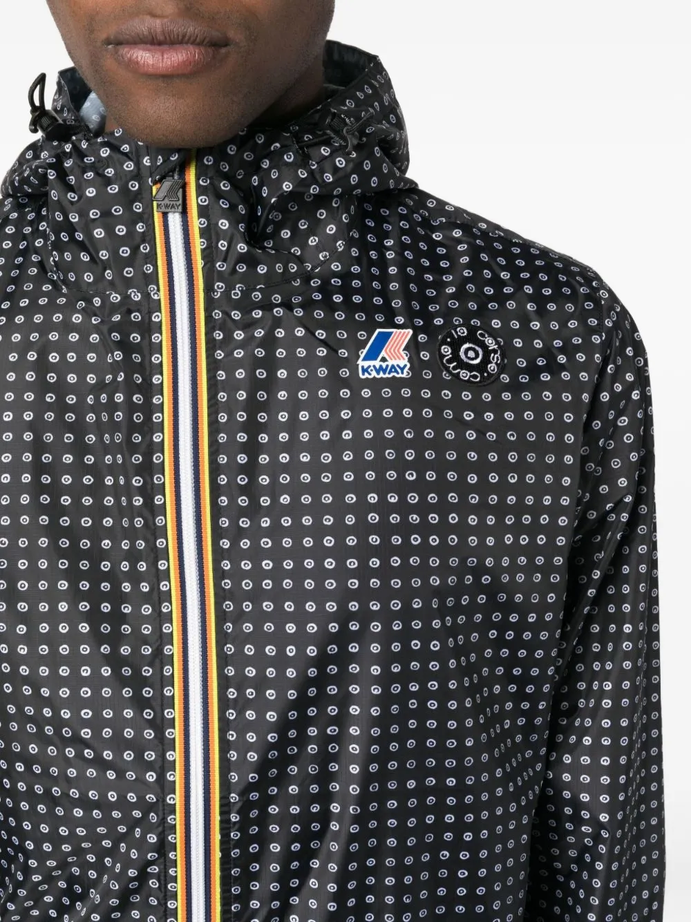10 CORSO COMO x K-Way Le Vrai 3.0 Claude jack met logoprint en capuchon Zwart