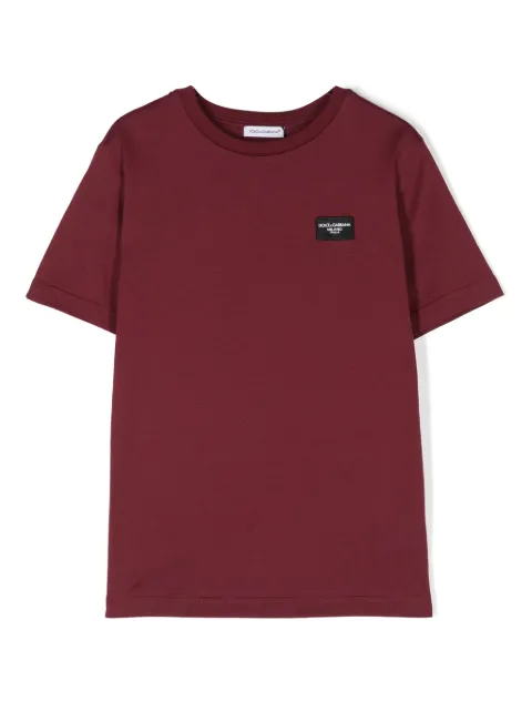 Dolce & Gabbana Kids logo-patch cotton T-shirt