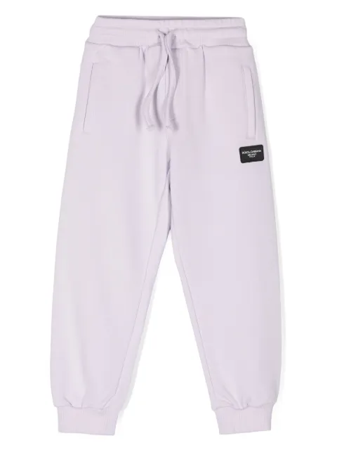 Dolce & Gabbana Kids logo-patch cotton track pants