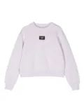 Dolce & Gabbana Kids logo-patch cotton sweatshirt - Purple