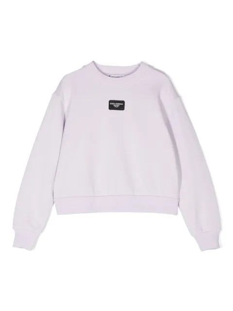 Dolce & Gabbana Kids logo-patch cotton sweatshirt
