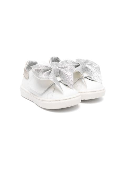 Monnalisa bow-detail leather sneakers