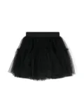 Monnalisa logo-waistband tulle skirt - Black