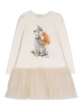 Monnalisa x Disney graphic-print flared dress - Neutrals