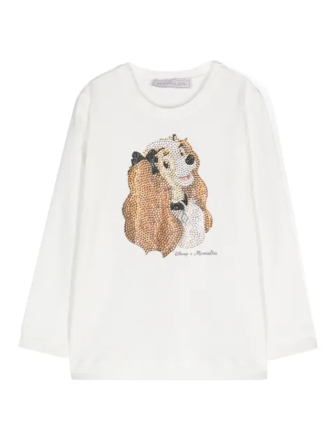 Monnalisa x Disney rhinestone-embellished T-shirt 