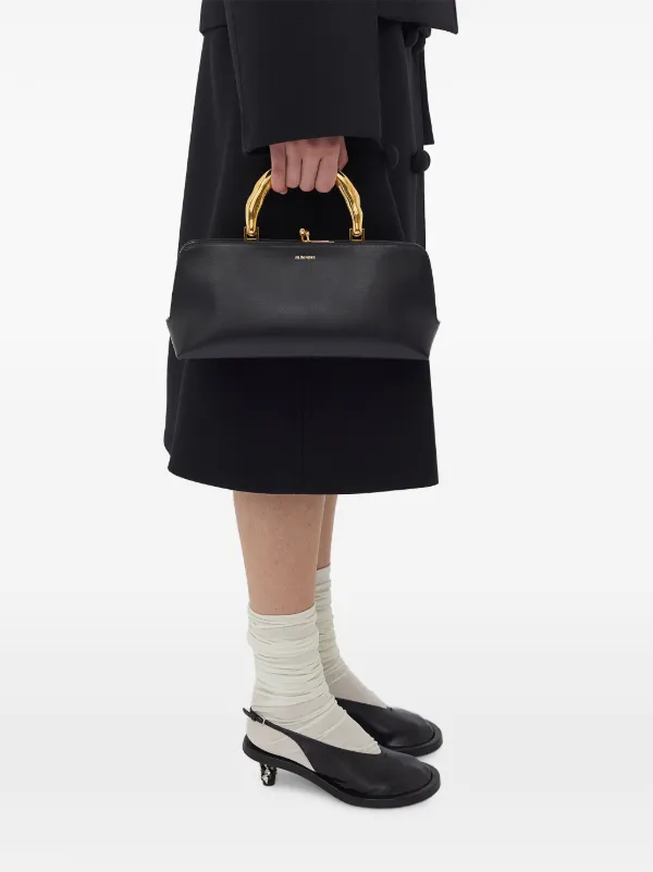 Jil Sander Goji Small Leather Clutch Bag | Black | FARFETCH