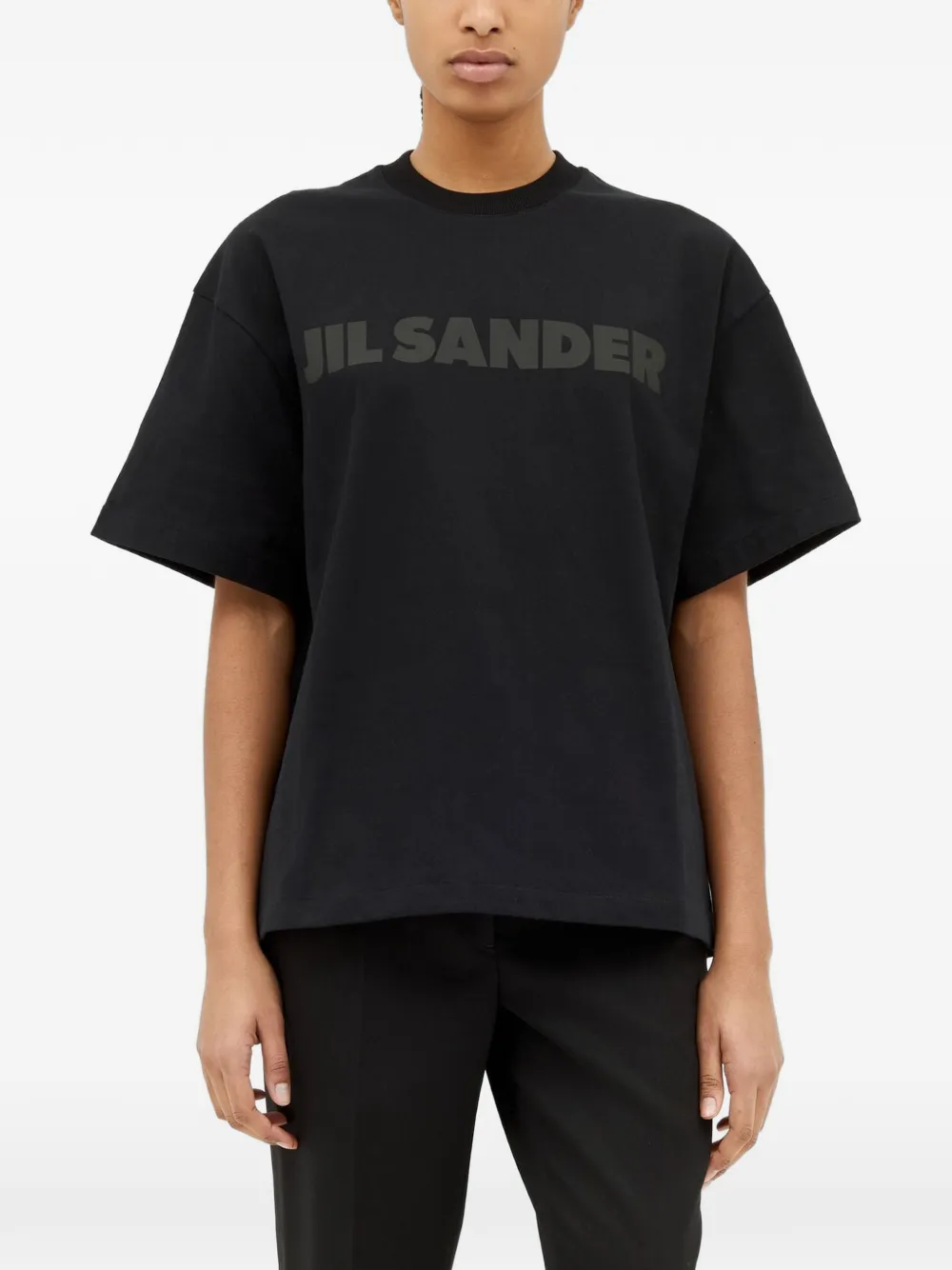 Jil Sander T-shirt met logo Zwart