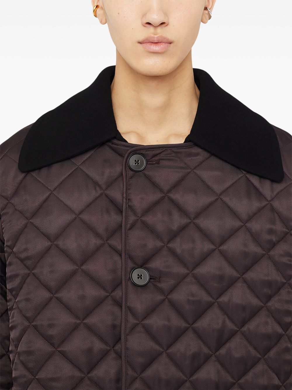 Shop Jil Sander Quilted Jacket In Brown