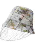 Maison Michel Souna veil-embellished bucket hat - Neutrals
