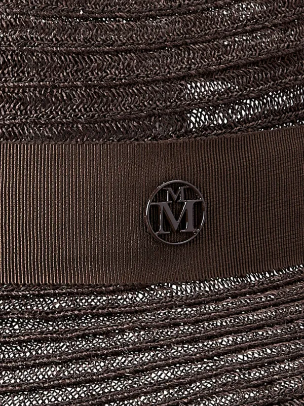 Maison Michel Henrietta ロゴプレート ハット | ブラウン | FARFETCH JP