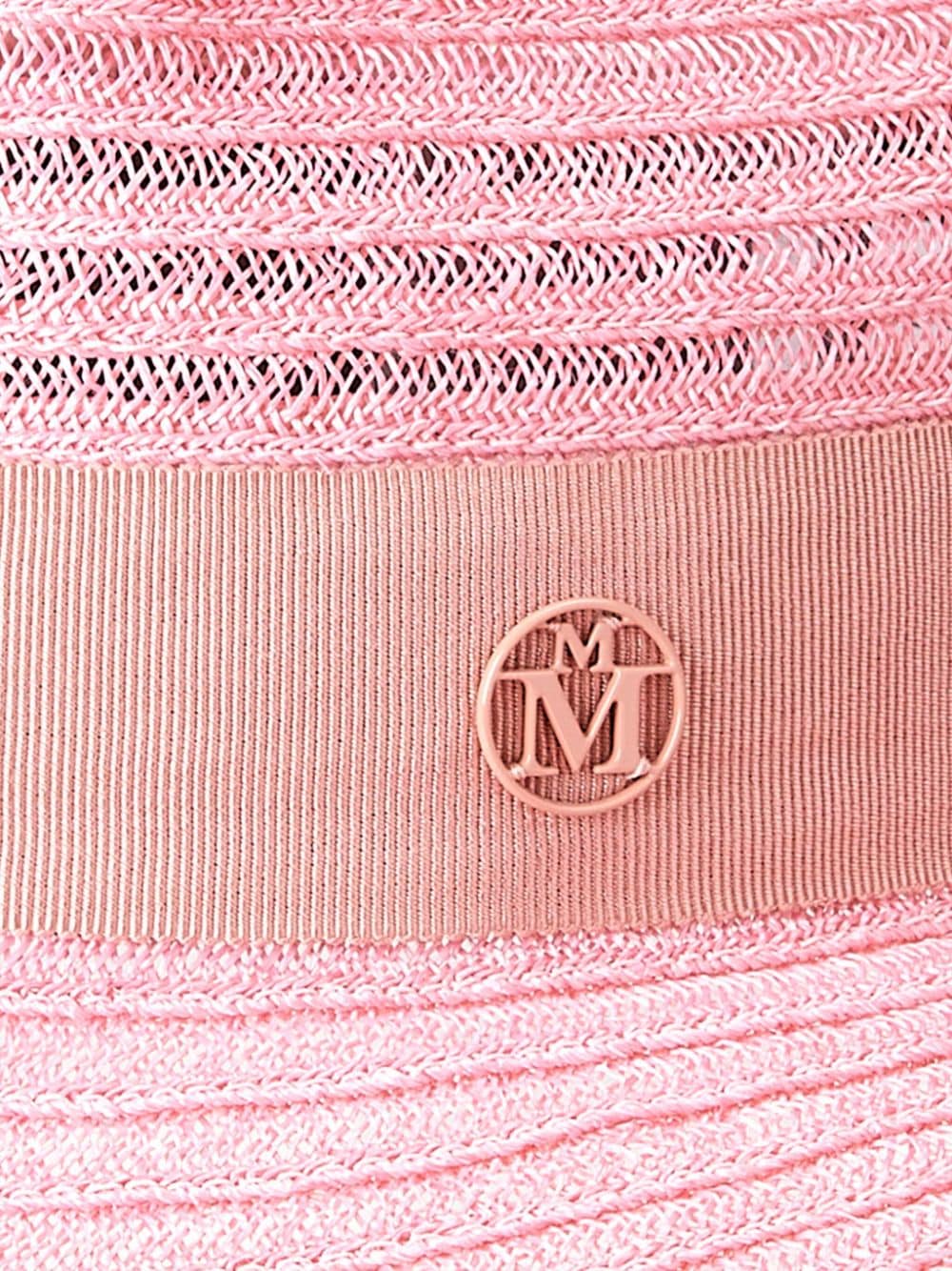 Maison Michel Henrietta hoed met logoplakkaat - Roze