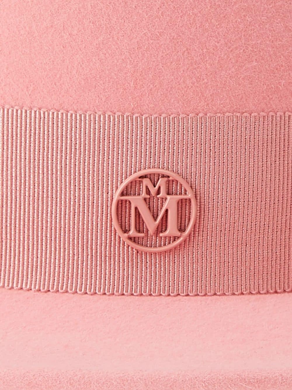 Shop Maison Michel Kiki Logo-detail Wool Fedora In Pink