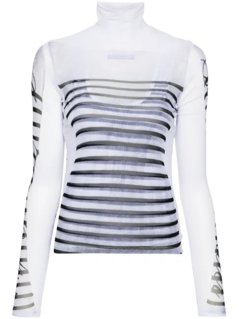 Jean Paul Gaultier تيشيرت مخطط بتصميم شبك
