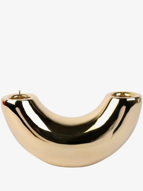 Dinosaur Designs horn brass candle holder