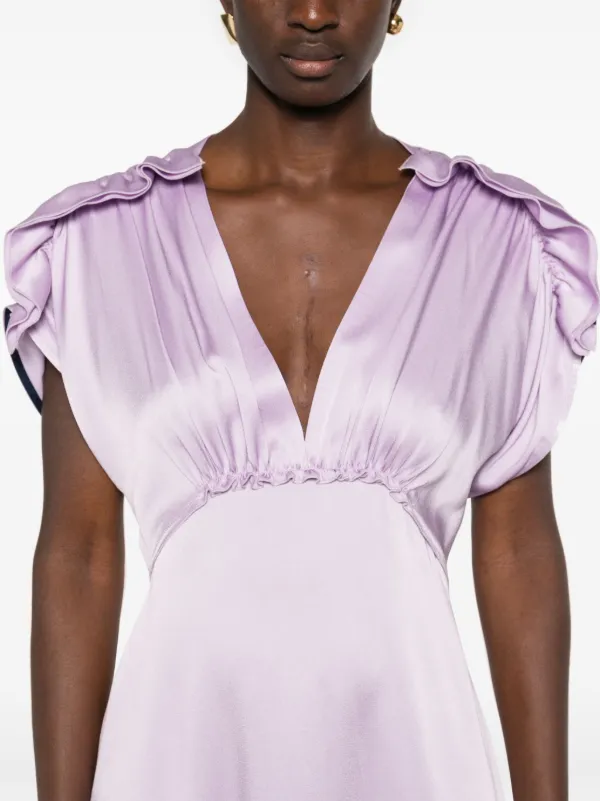 関税送料込Victoria Beckham V-Neck Ruffled Dress V-Neck Ruffle Dress by Victoria Victoria Beckham | Rent the