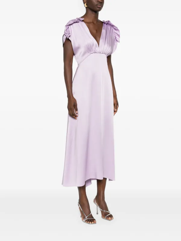 ワンピース VICTORIA BECKHAM 'Keyhole Dolman Midi' dress Purple Victoria Beckham Dolman Midi Dress in Purple — UFO No More