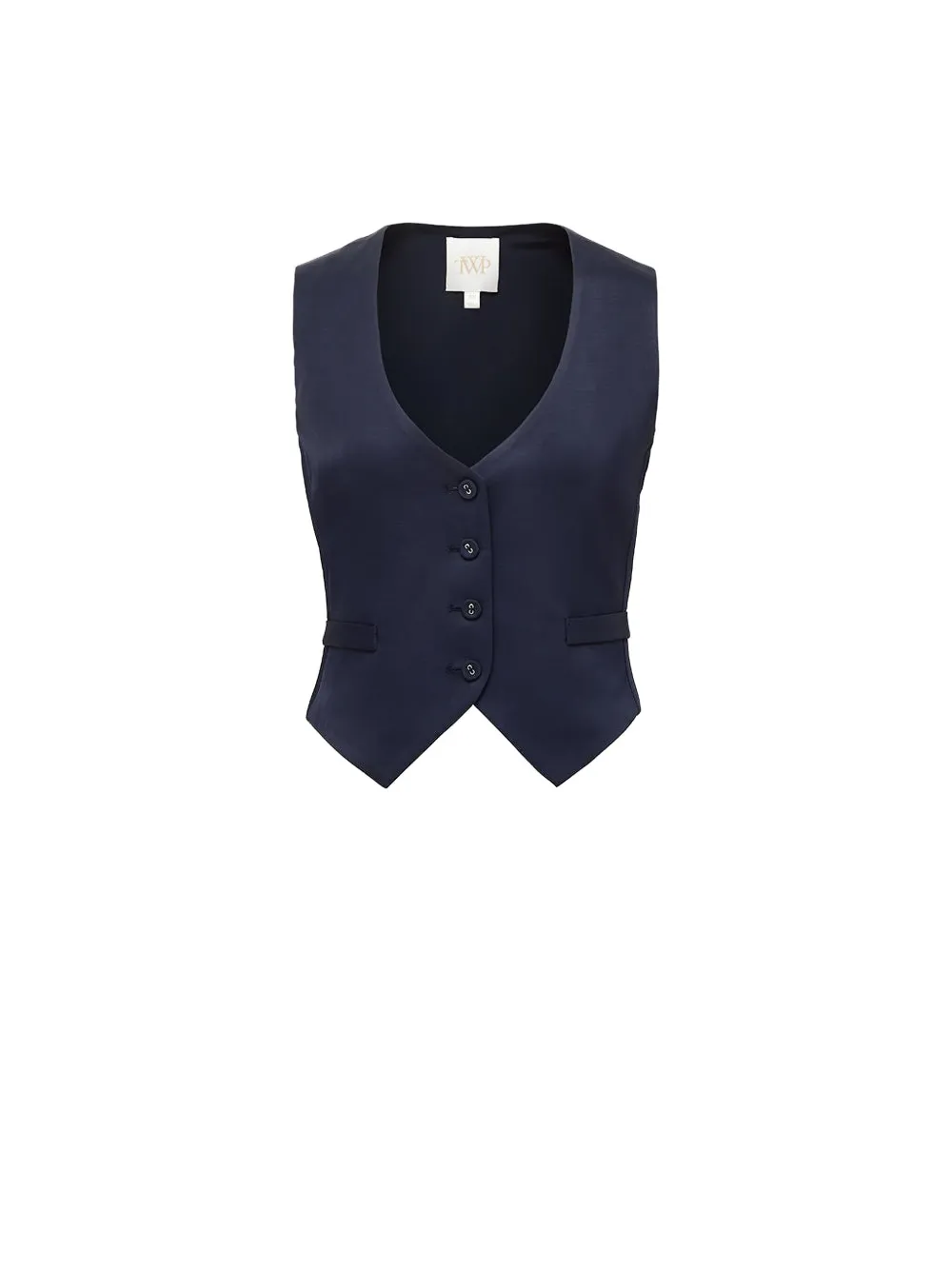 Twp Katherine Button-fastening V-neck Vest In Blue