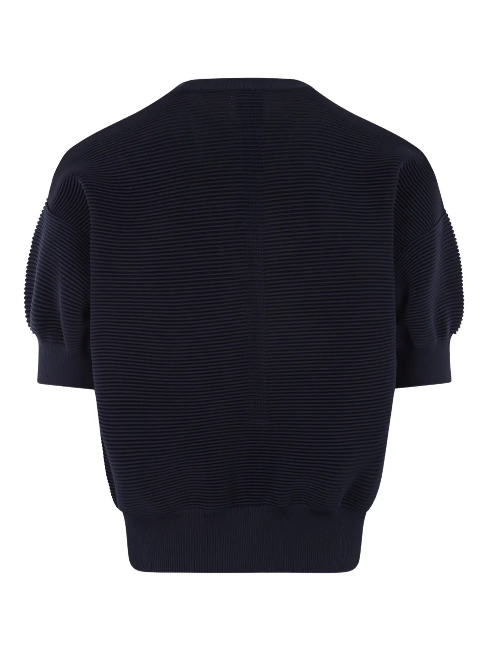 CFCL Fijngeribbeld T-shirt met ronde hals - Blauw