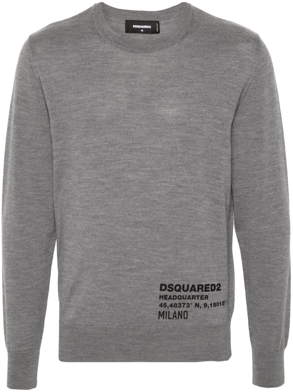 Dsquared2 Logo-print Wool Jumper In Grey