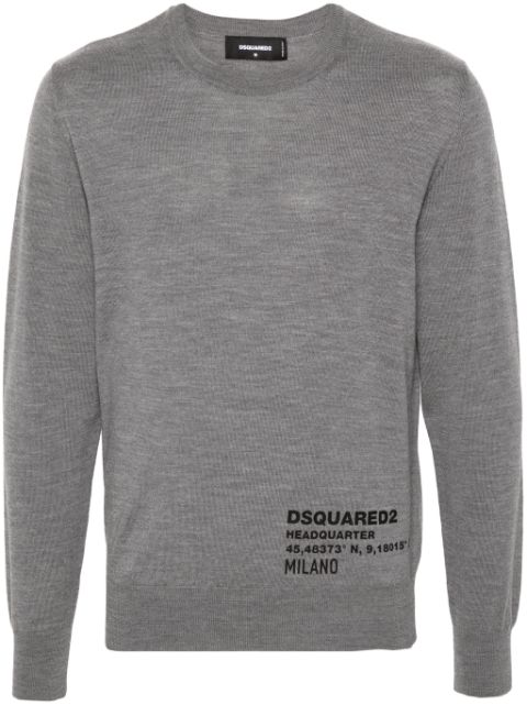 DSQUARED2 logo-print wool jumper Men