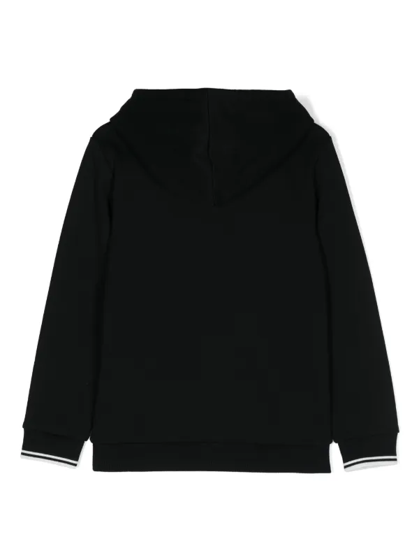 Fred Perry Kids logo-embroidered Cotton Hoodie | Black | FARFETCH AE