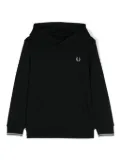 Fred Perry Kids logo-embroidered cotton hoodie - Black