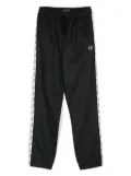 Fred Perry Kids logo-tape track trousers - Black