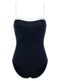 Gucci logo-lettering colourblock swimsuit - Blue