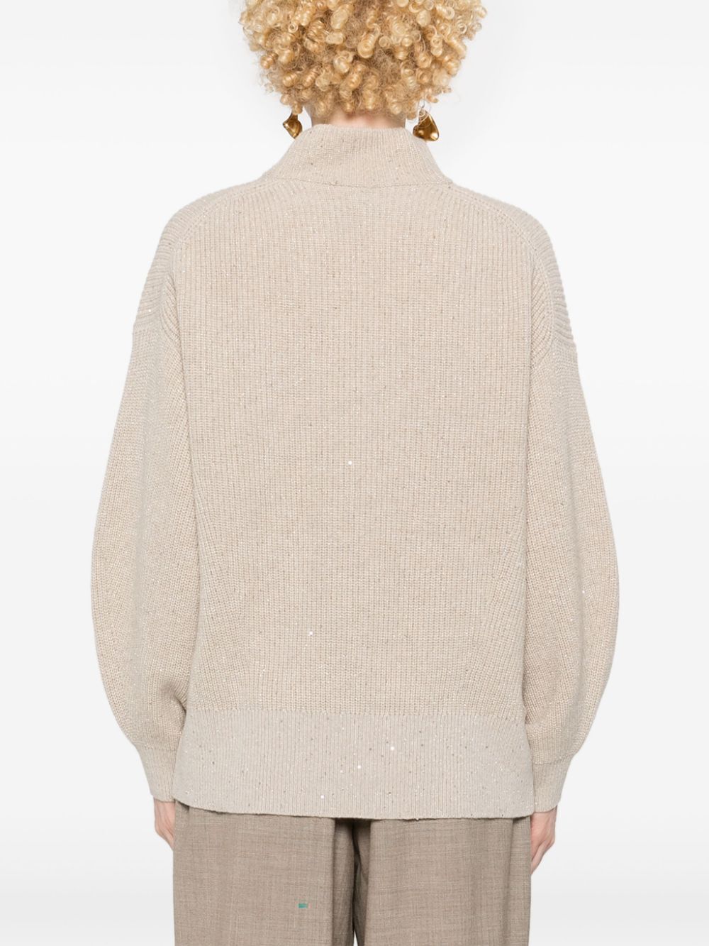 Brunello Cucinelli sequined high-neck jumper Women