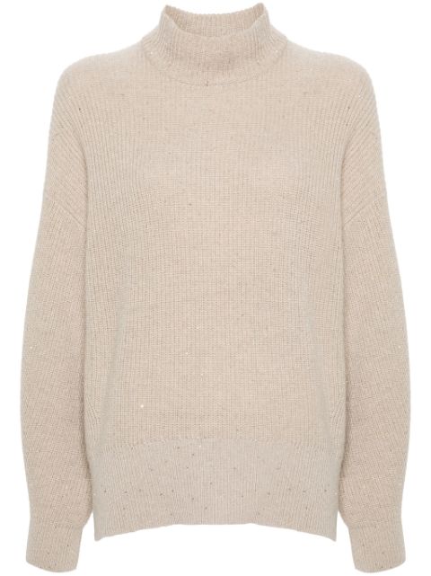 Brunello Cucinelli sequined high-neck jumper Women