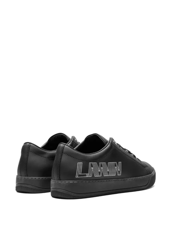 Lanvin logo-print Leather Sneakers | Black | FARFETCH