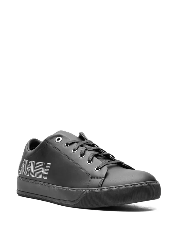 Lanvin logo-print Leather Sneakers | Black | FARFETCH