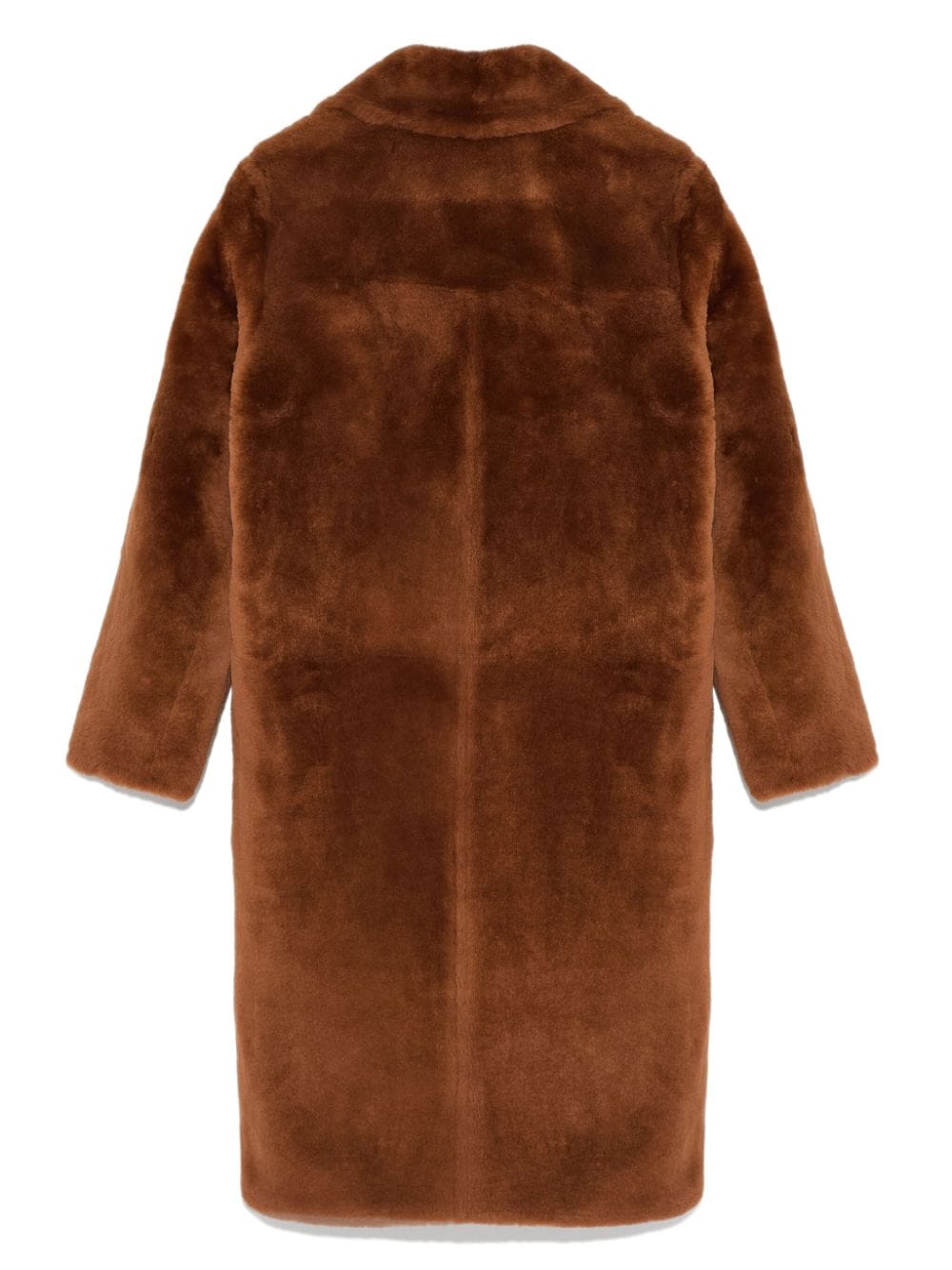 Yves Salomon double-breasted merino coat - Bruin