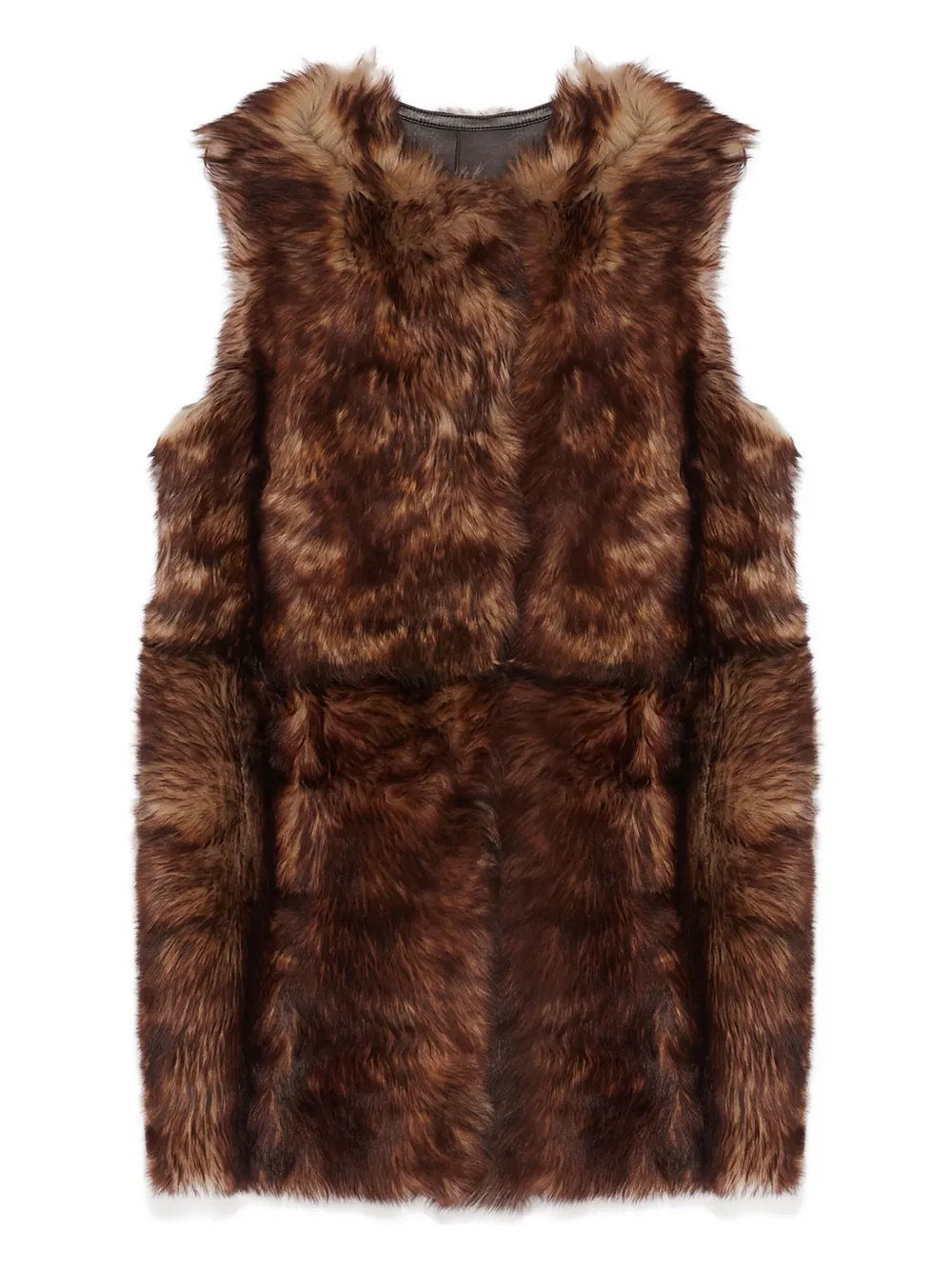 Yves Salomon Toscana Lamb Reversible Waistcoat In Brown