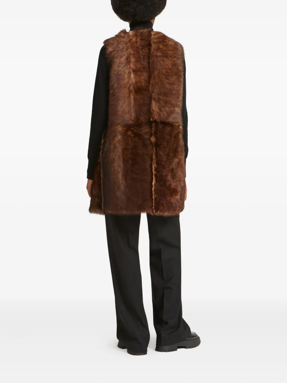 Yves Salomon Toscana Lamb Reversible Waistcoat In Brown