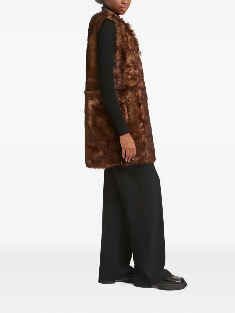 Yves Salomon Toscana Lamb Reversible Waistcoat In Brown