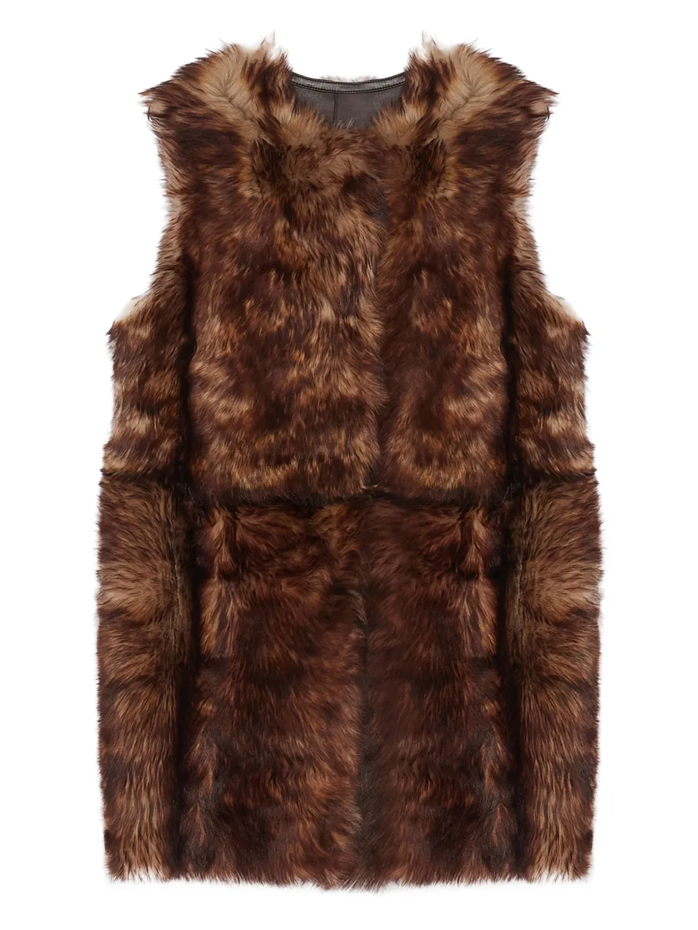 Yves Salomon toscana lamb reversible waistcoat | Brown | Image 1