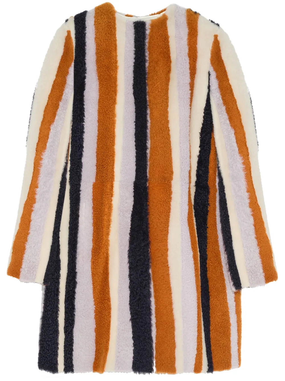 Yves Salomon Lacon jas met golvend intarsia Oranje