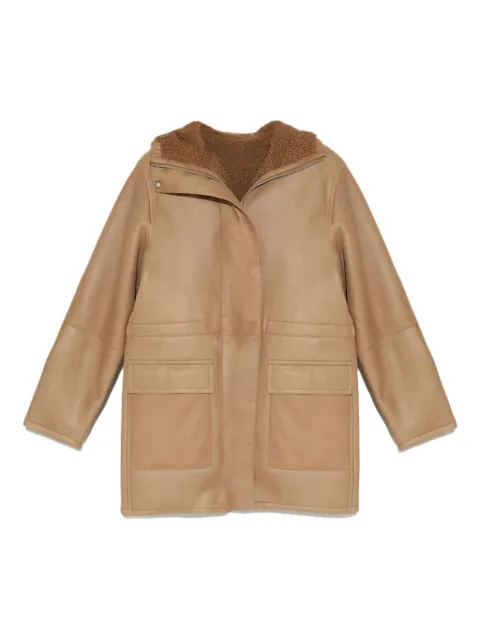 Yves Salomon hooded sheepskin coat