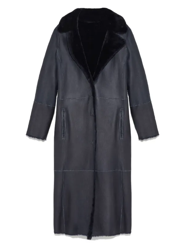 Yves salomon ファー　リバーシブル　コート Yves Salomon リバーシブル コート | ブルー | FARFETCH JP