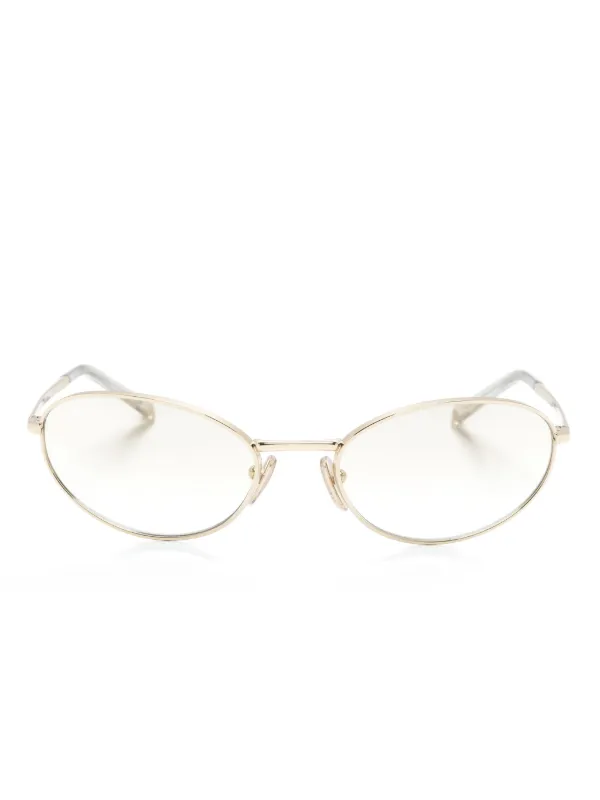 Prada Eyewear A59 オーバルフレーム サングラス | ゴールド