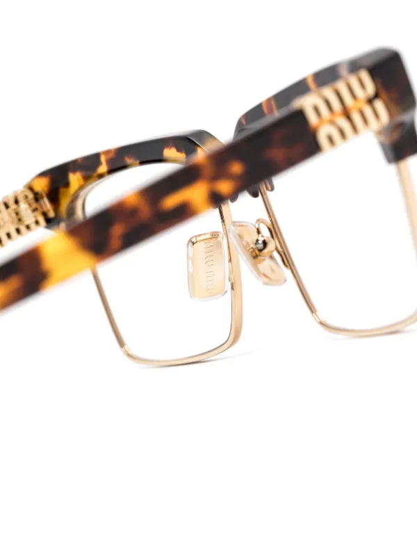 Miu Miu Eyewear MU11XV スクエア眼鏡フレーム | ブラウン