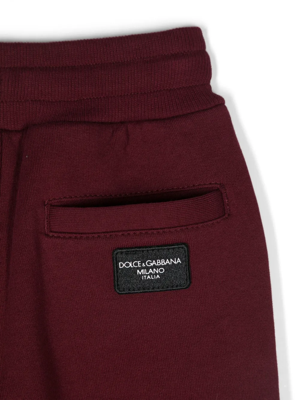 Dolce & Gabbana Kids Katoenen trainingsbroek met logopatch Rood