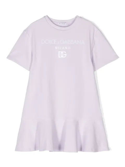 Dolce & Gabbana Kids logo-embroidered T-shirt dress