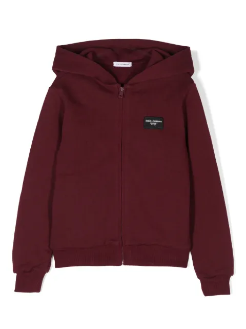 Dolce & Gabbana Kids logo-appliqué zipped hoodie