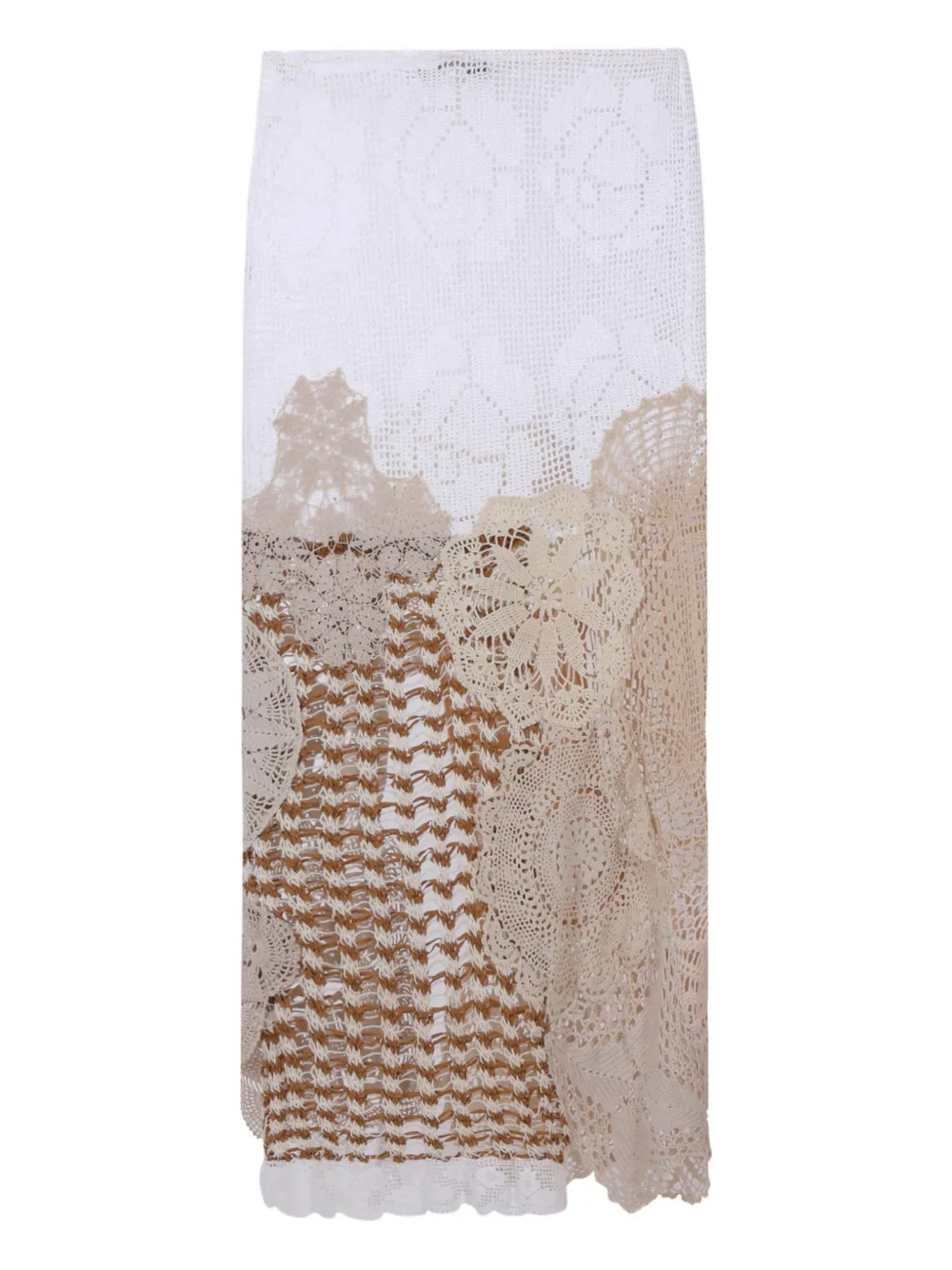 Marco Rambaldi crochet appliqué skirt - Wit