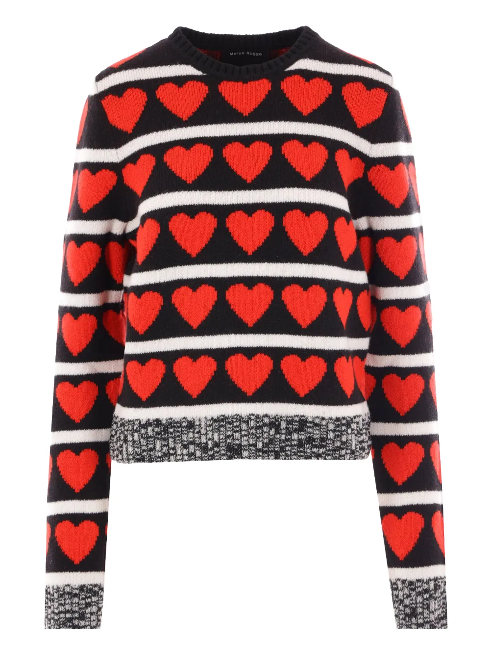 MERYLL ROGGE heart motif knit sweater | Red | Image 1