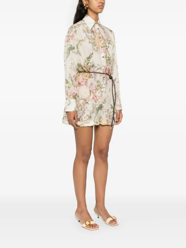 ZIMMERMANN★素敵！Cream Floral Waverly Romper Zimmermann Waverly floral silk romper Zimmermann