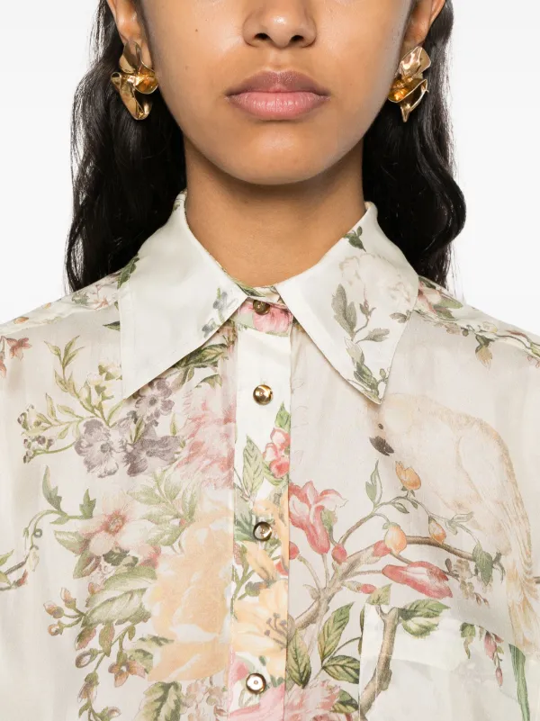 ZIMMERMANN Waverly Silk Playsuit | Neutrals | FARFETCH