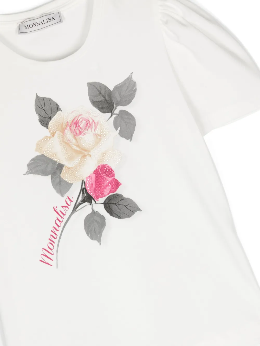 Monnalisa T-shirt met logoprint Wit